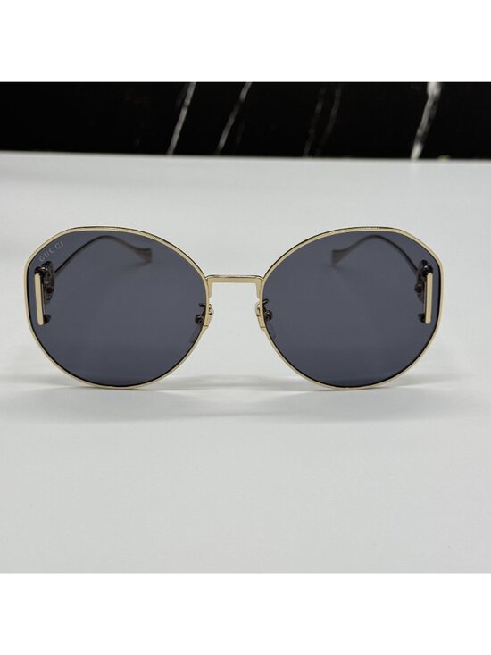 New Gucci GG1206SA 002 Women Oversized Gold Gray Sunglasses main image 10